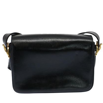 Luxury CELINE Horse Carriage Shoulder Bag Leather Black fm2800