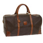 Luxury CELINE Macadam Canvas Boston Bag PVC Leather Brown fm3071