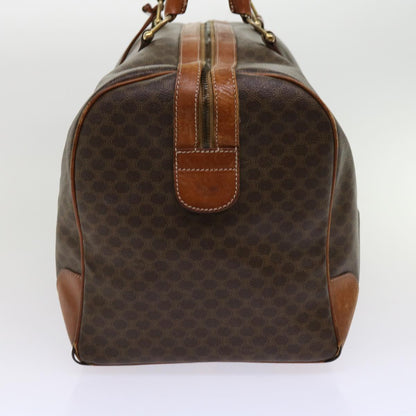 Luxury CELINE Macadam Canvas Boston Bag PVC Leather Brown fm3071