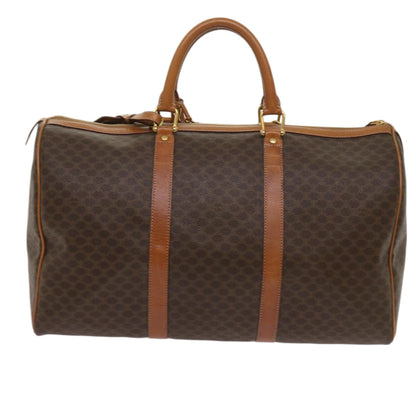 Luxury CELINE Macadam Canvas Boston Bag PVC Brown fm3128
