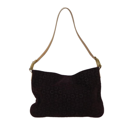 Luxury CELINE C Macadam Canvas Shoulder Bag Bordeaux fm3341