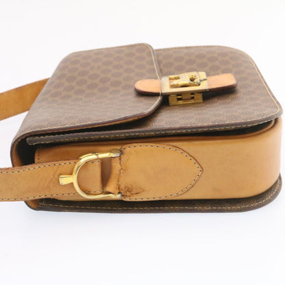 Luxury CELINE Horse Carriage Macadam Canvas Shoulder Bag Brown fm673