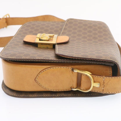 Luxury CELINE Horse Carriage Macadam Canvas Shoulder Bag Brown fm673