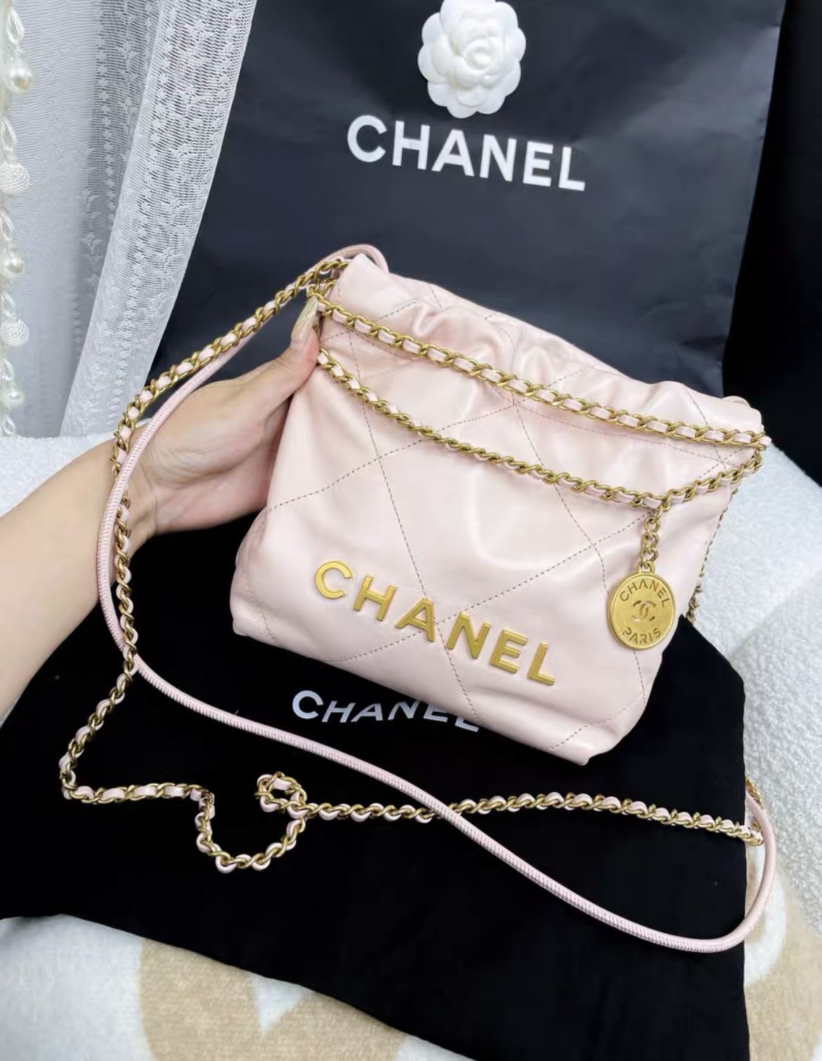 Chanel Luxury Leather Pink Shoulder Bag Style 2 Rovelle Bags