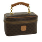 Luxury CELINE Macadam Canvas Vany Hand Bag PVC Leather Brown am2715g