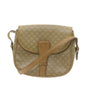 Luxury CELINE Macadam Canvas Shoulder Bag Beige PVC Leather am612g