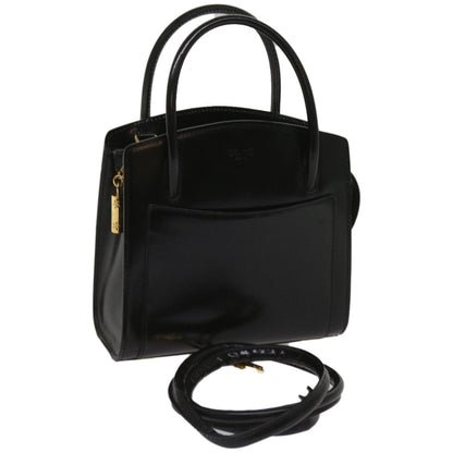 Luxury CELINE Hand Bag Leather 2way Black hk1062