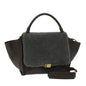 Luxury CELINE Trapeze Hand Bag Leather 2way Brown hk1137