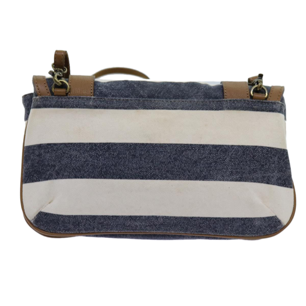 Burberry Label Auth Canvas Brown Shoulder Bag Style 3