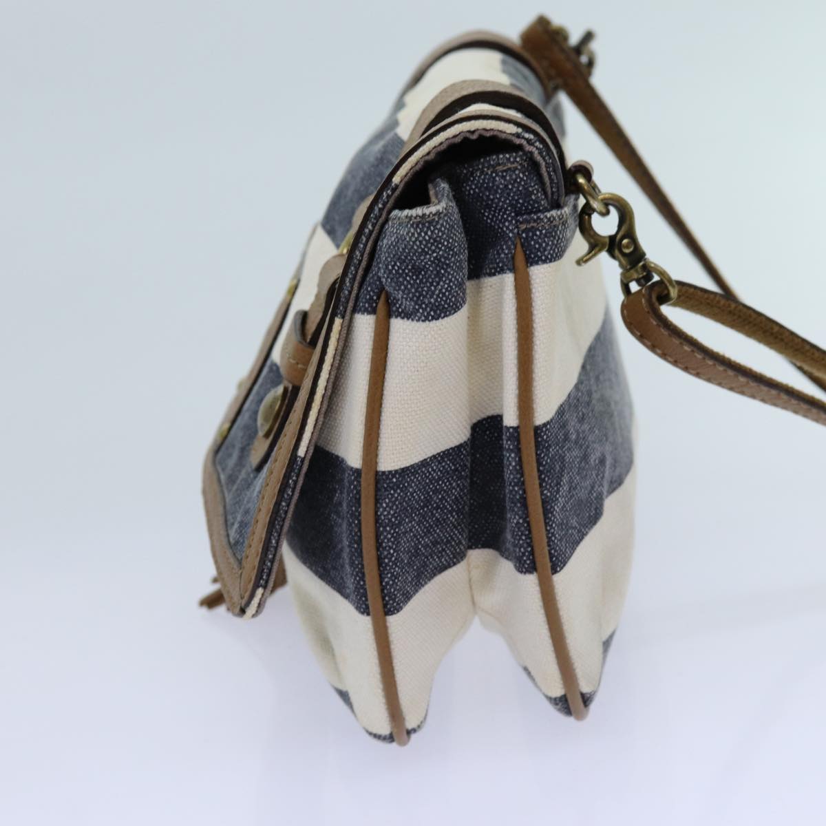 Burberry Label Auth Canvas Brown Shoulder Bag Style 3