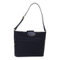 Luxury BurberrySs Shoulder Bag Nylon Leather Navy Gold Auth hk1626