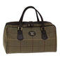 Luxury BurberrySs Nova Check Boston Bag Canvas Beige Auth hk1648