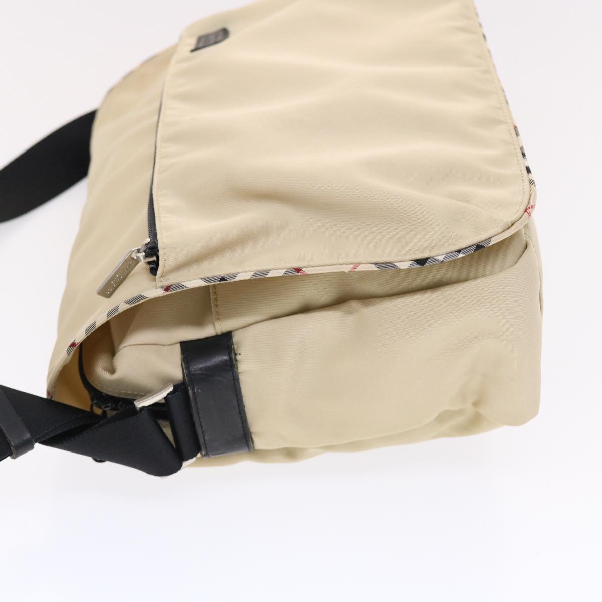 Burberry Label Auth Nylon Black Shoulder Bag