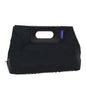 Luxury BurberrySs Nova Check Blue Label Hand Bag Nylon Black Beige Auth hk826