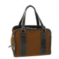 Burberry Label Auth Leather Brown Handbag