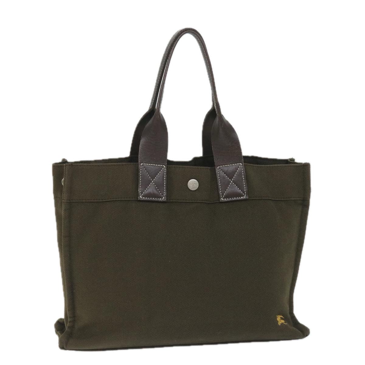 Burberry Label Auth Canvas Blue Tote Bag