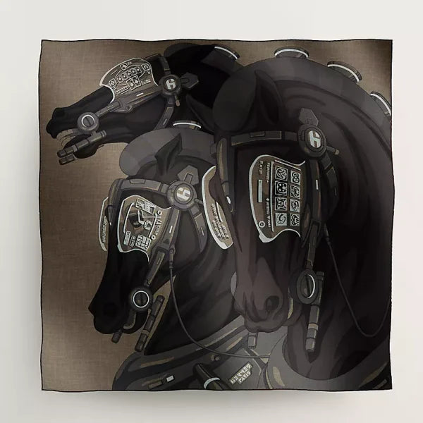 Hermes Horse Reality Scarf 100