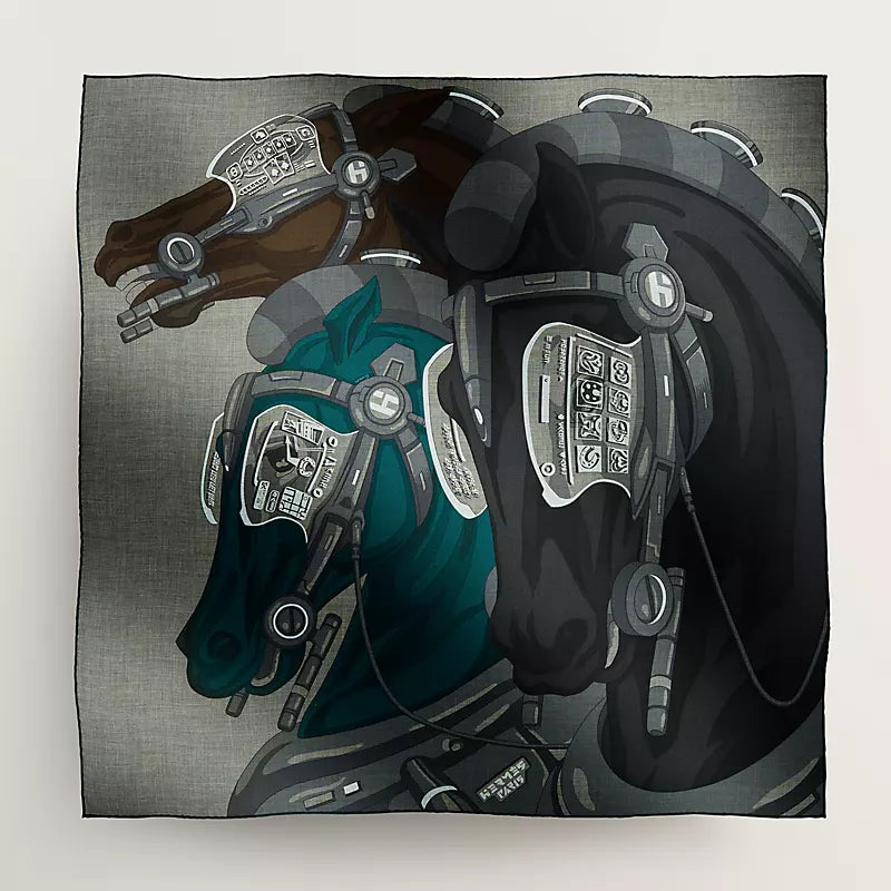 Hermes Horse Reality Scarf 100