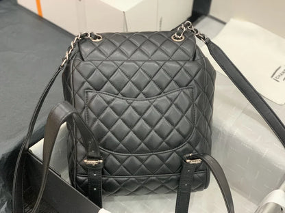 Chanel Gold Tone Metal Black Backpack