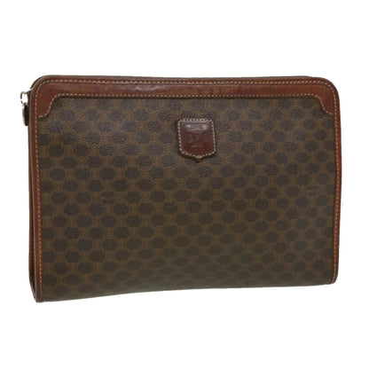 Luxury CELINE Macadam Canvas Clutch Bag PVC Leather Brown im378