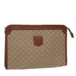 Luxury CELINE Macadam Canvas Clutch Bag PVC Leather Beige im411