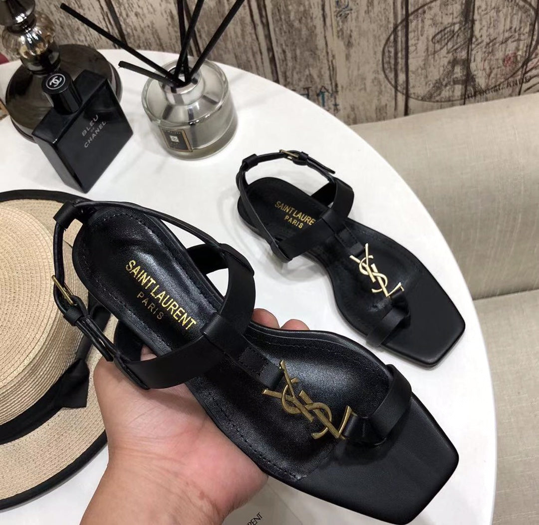 YSL Cassandra Flat Sandals