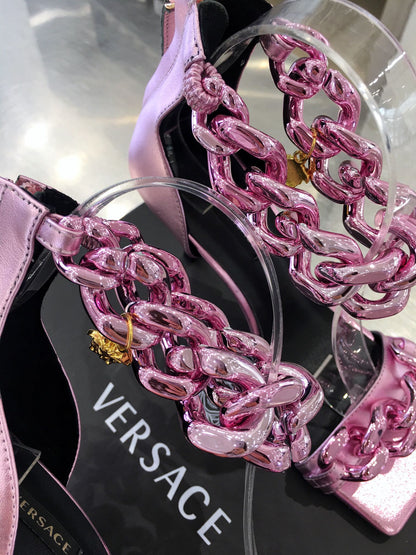 Versace  Medusa Chain Nappa Leather Sandals