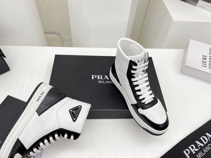 Prada Downtown Leather High Top Sneakers