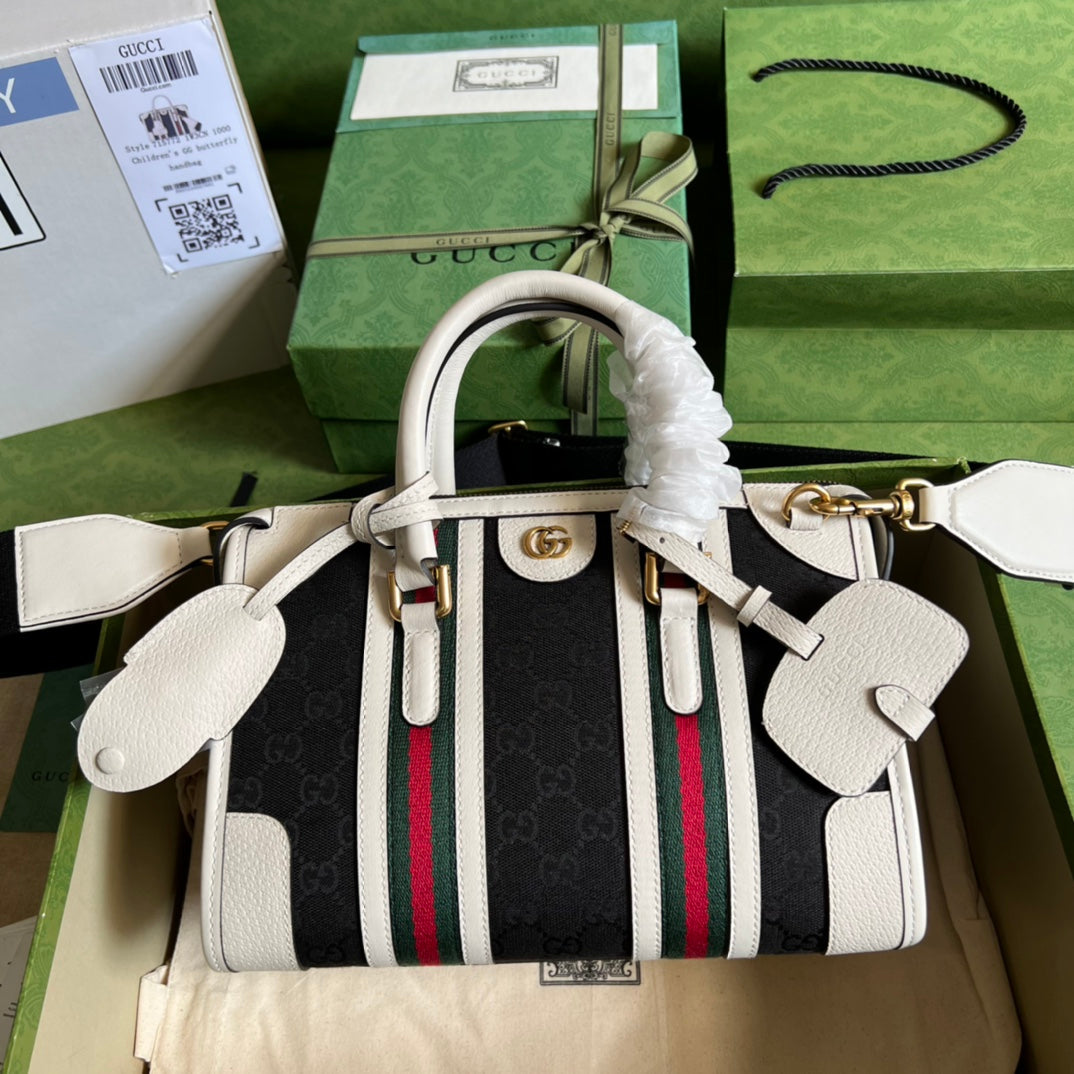 Gucci Small Canvas Top Handle Bag with Double G