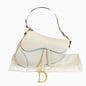 Dior Saddle White Medium Grained Leather Handbag like new Rovelle Bags