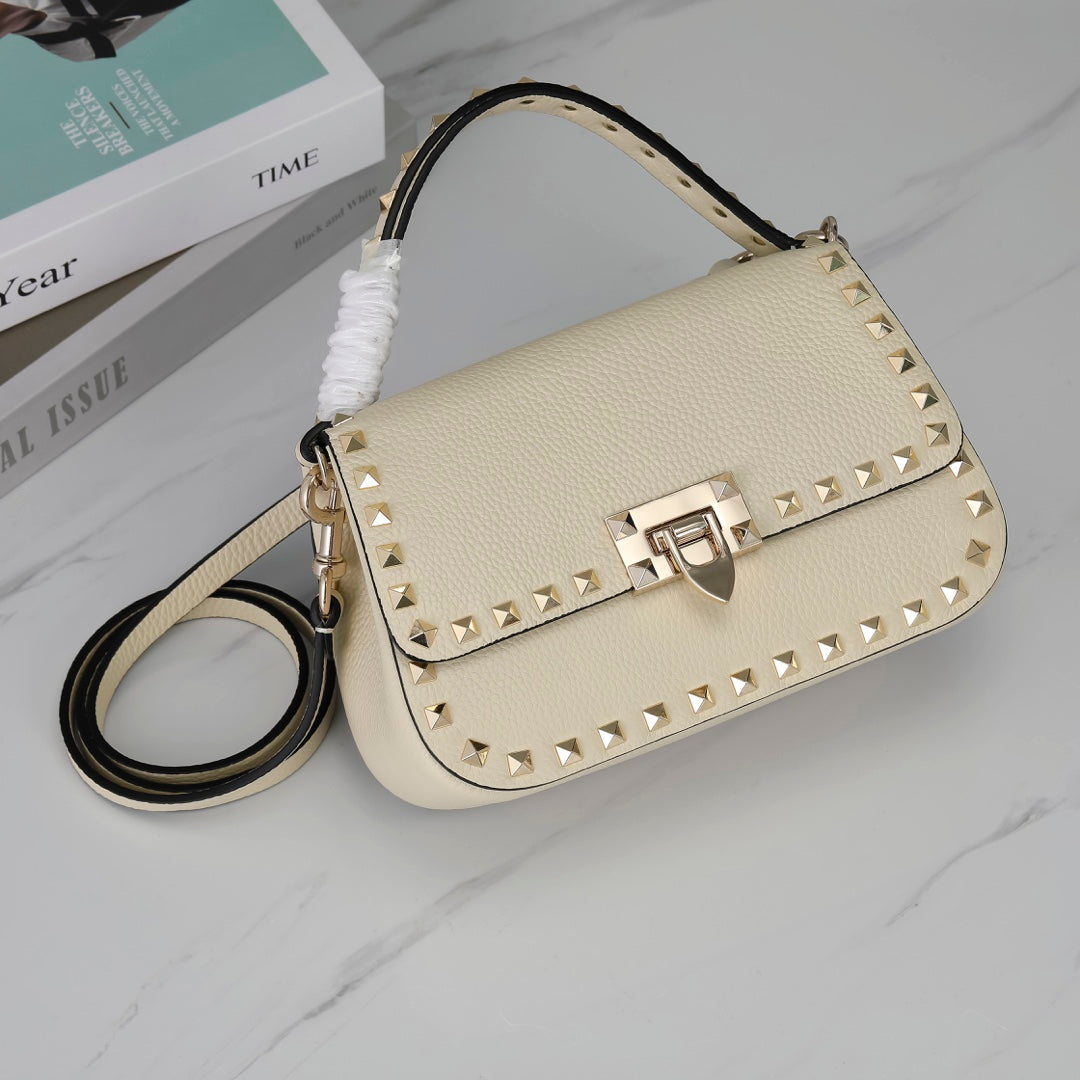 Valentino Garavani Small Rockstud  Grainy Calfskin Bag