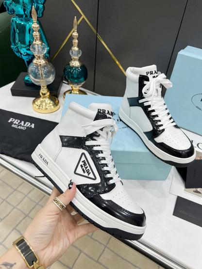 Prada District Leather Sneakers