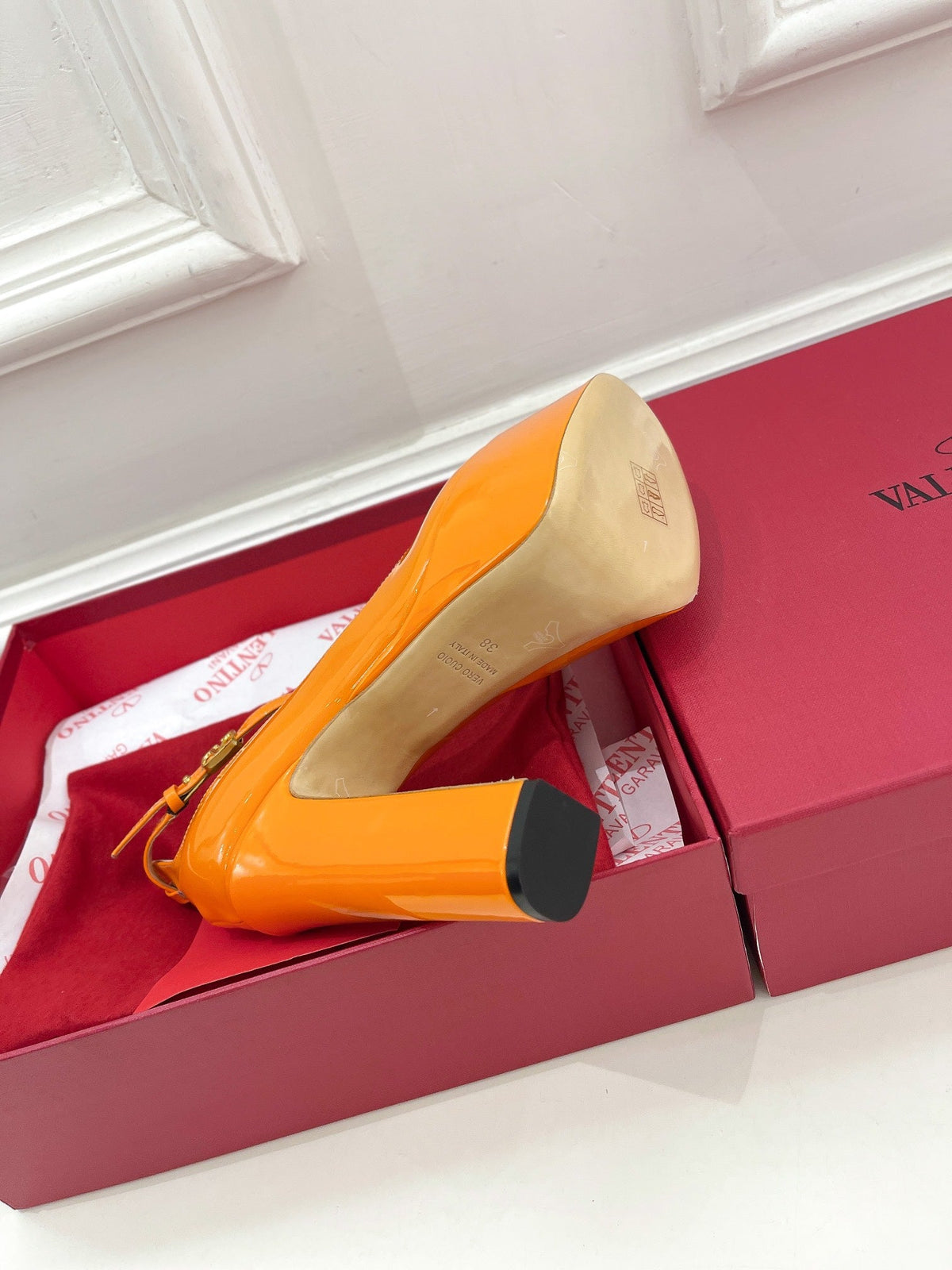 Valentino Tan-go Platform Patent Leather Sandal 155MM