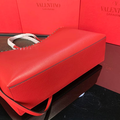 Valentino Garavani Rockstud Calfskin Grainy Tote Bag