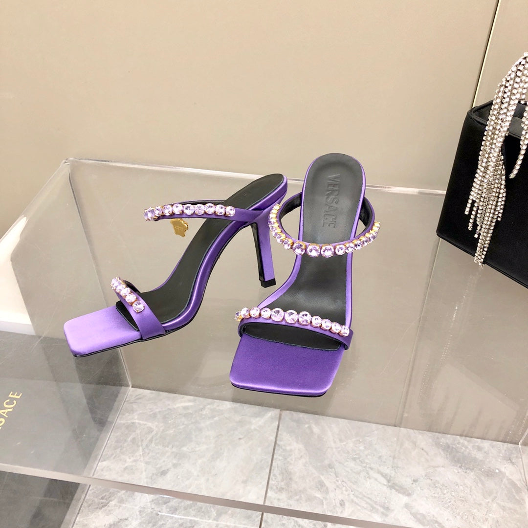 Versace Medusa Rhinestone Mules