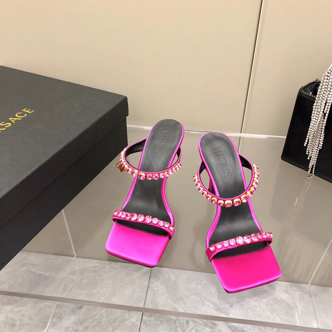 Versace Medusa Rhinestone Mules