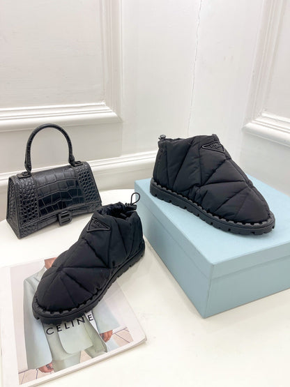 Prada  Paddled Nylon Slip on Shoes
