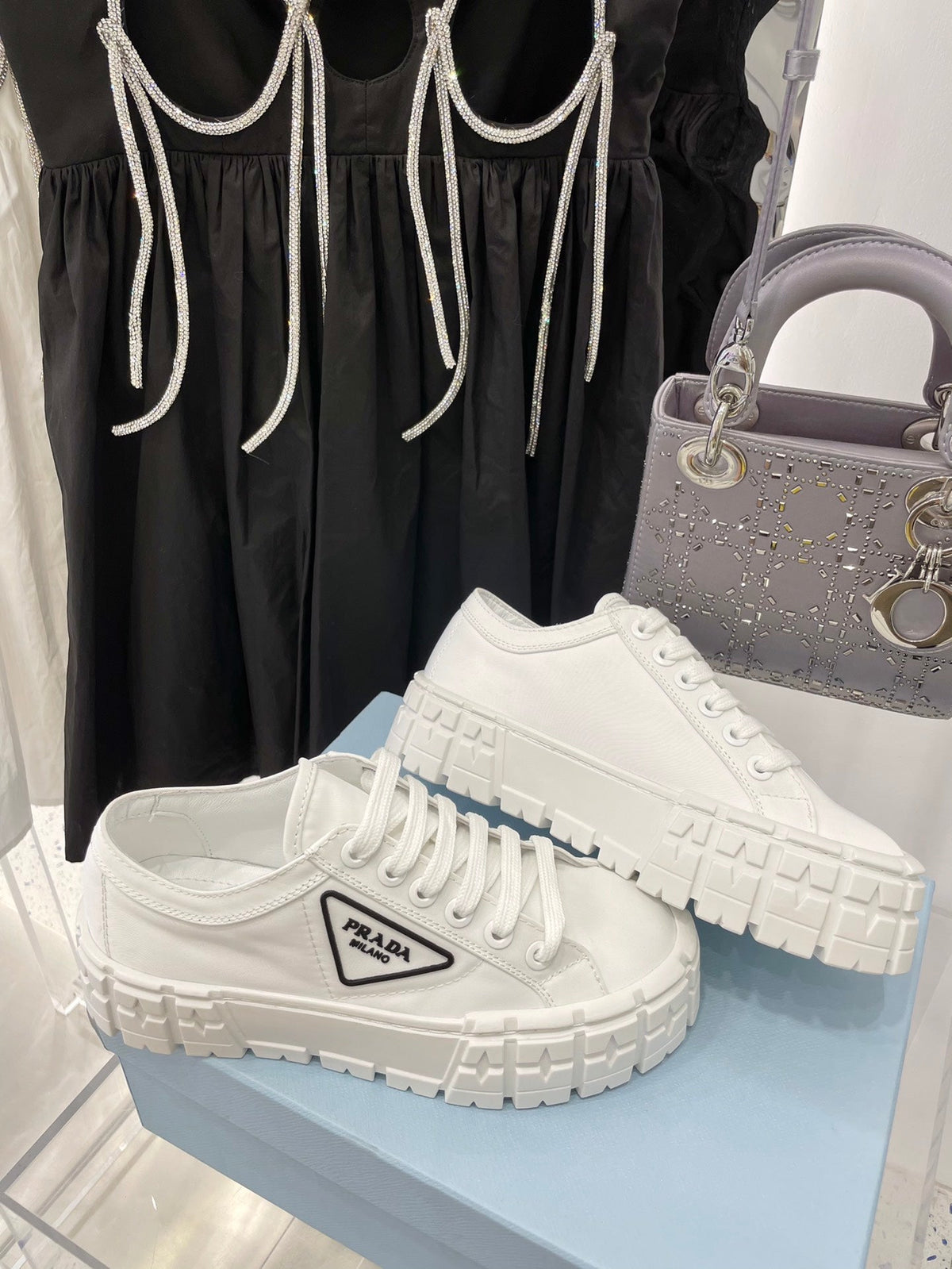 Prada Double Wheel  Nylon Gabardine Sneakers