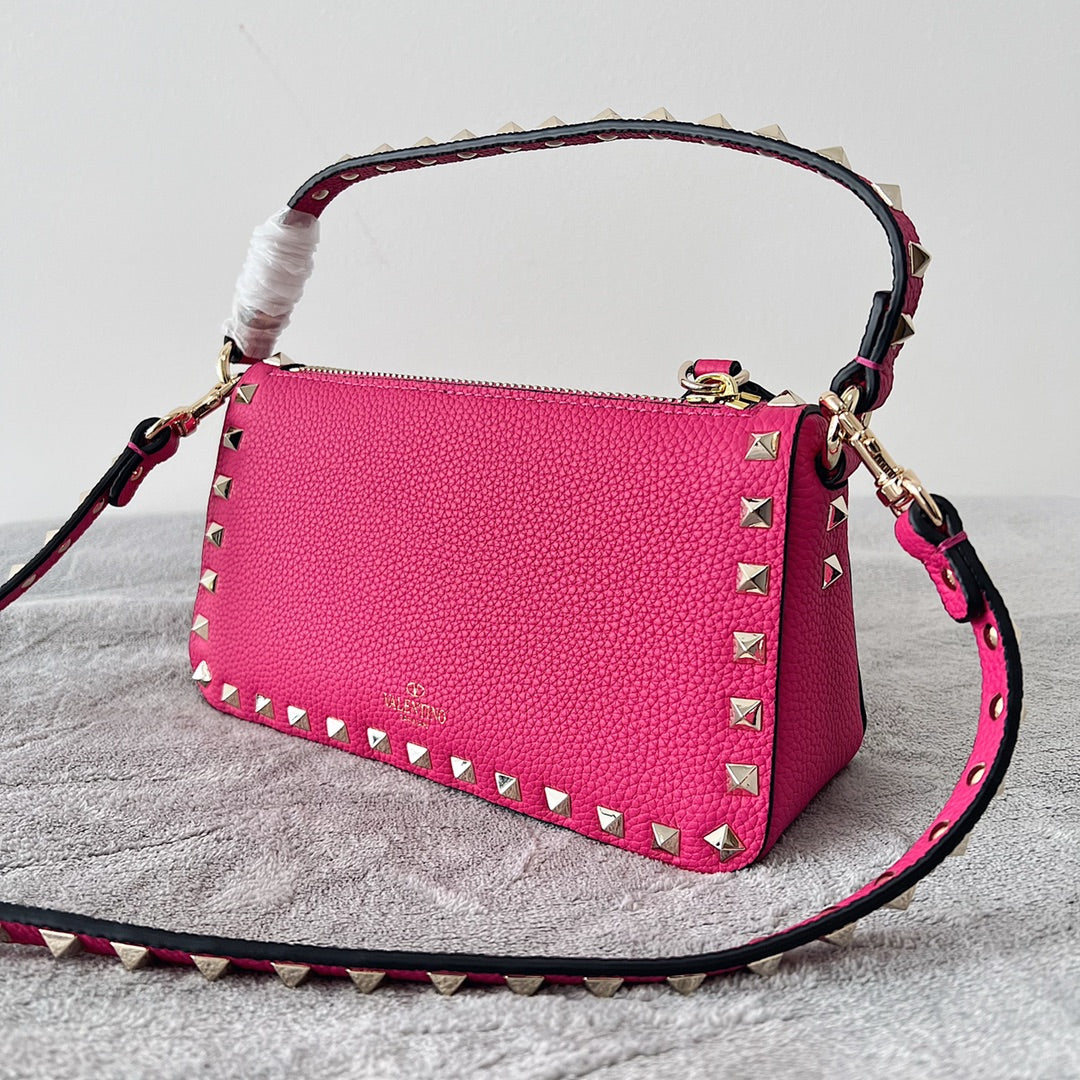 Valentino Garavani Small Rockstud  Grainy  Crossbody Bag