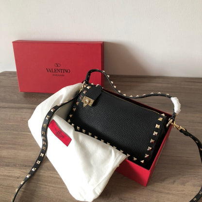 Valentino Garavani Small Rockstud  Grainy  Crossbody Bag