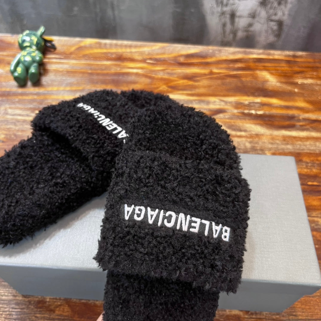 Balenciaga Furry Slide Sandals