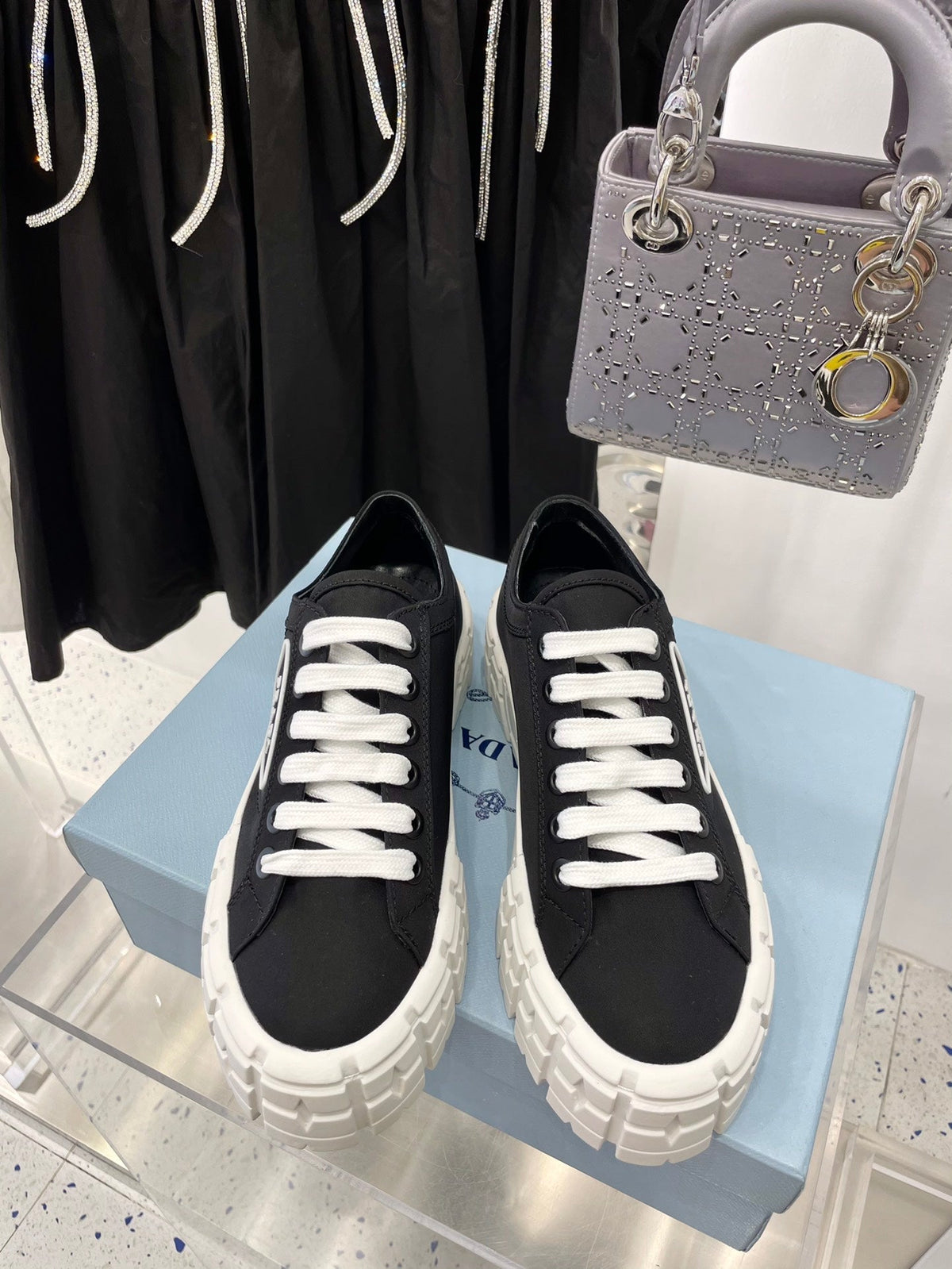 Prada Double Wheel  Nylon Gabardine Sneakers