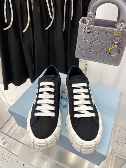 Prada Double Wheel  Nylon Gabardine Sneakers