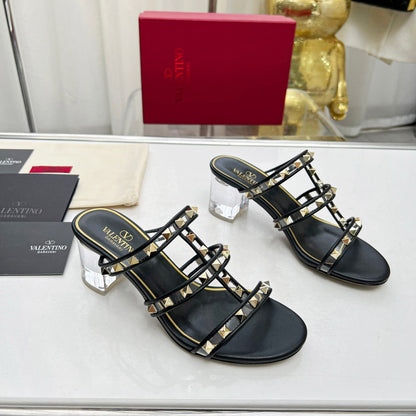 Valentino Leather Slide Sandal 60 MM