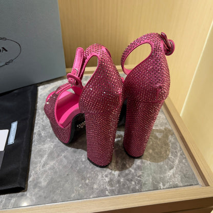 Prada Satin Platform With Crystals