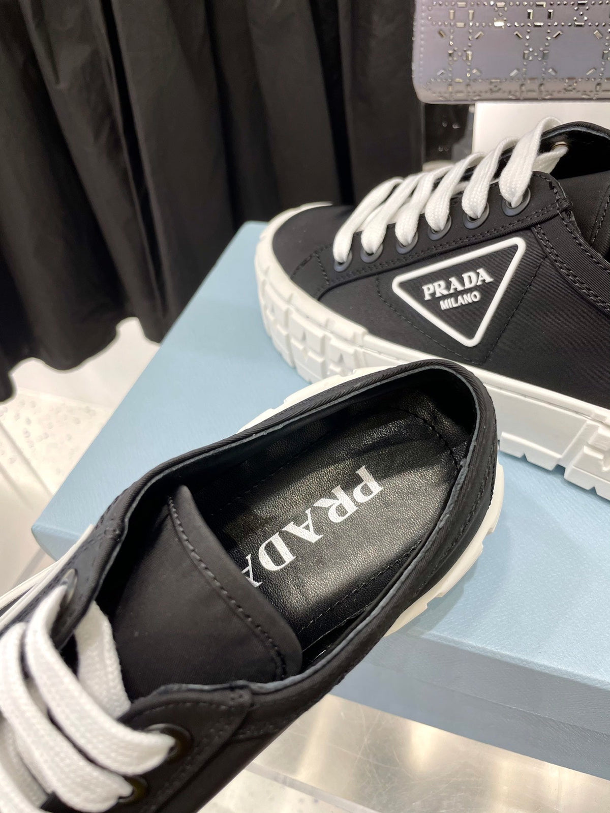 Prada Double Wheel  Nylon Gabardine Sneakers