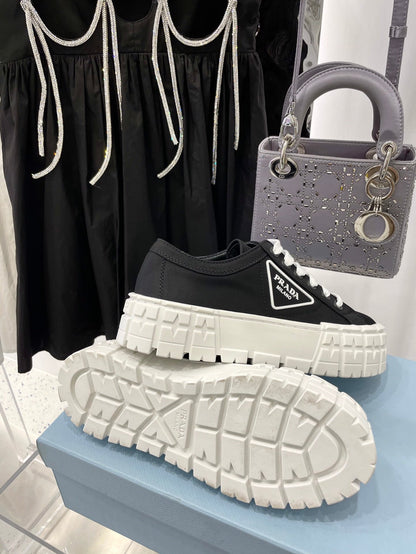 Prada Double Wheel  Nylon Gabardine Sneakers