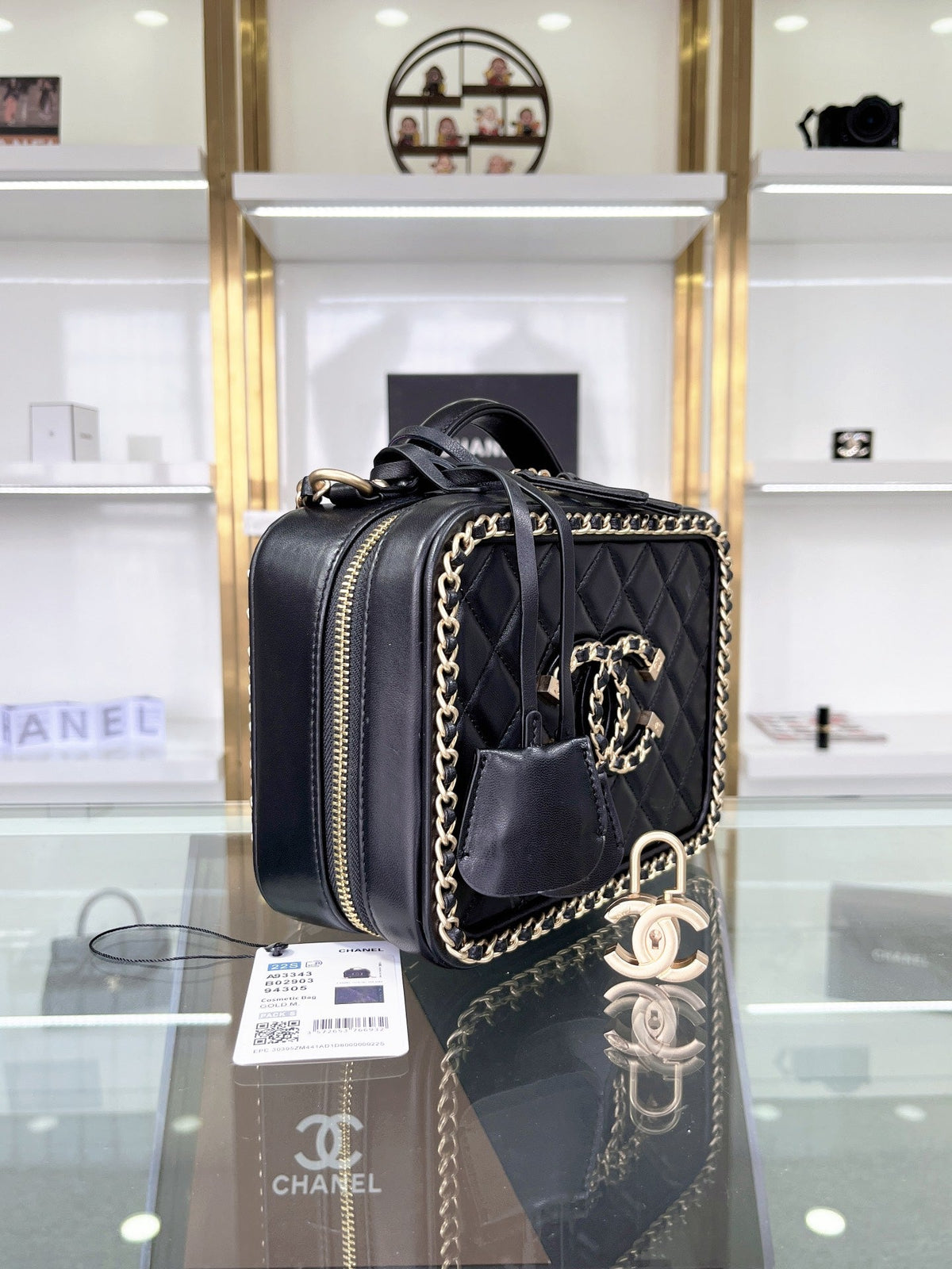Chanel Caivar Filigree Vanity  Bag