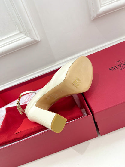 Valentino Tan-go Platform Patent Leather Sandal 155MM