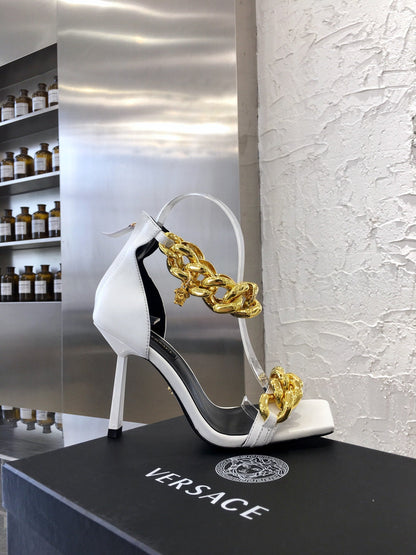 Versace  Medusa Chain Nappa Leather Sandals